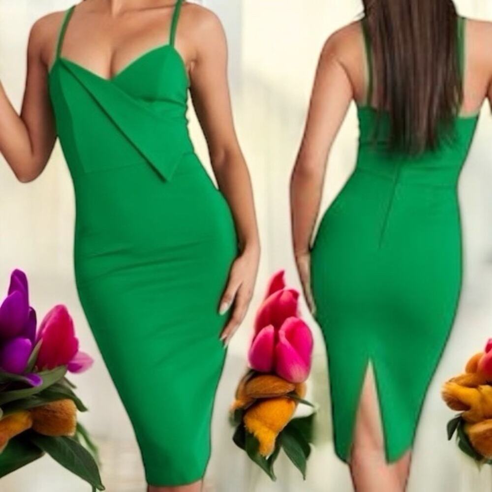 Lavish Alice NWT Sleeveless Ponte Sheath Green Dress Women's Size 14
